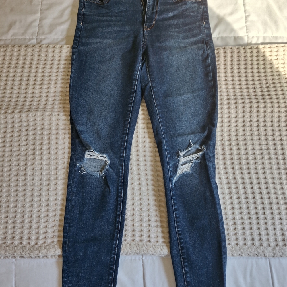American Eagle Outfitters Next Level Stretch High Rise Distressed Jeans